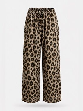 Leopard Print Paper bag Waist Pants